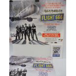 A cinema poster and a framed flyer for the Iron Maiden film Flight 666, plus a smaller version