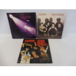Three Queen LPs including Queen Sheer Heart Attack, all appear in at least VG+.