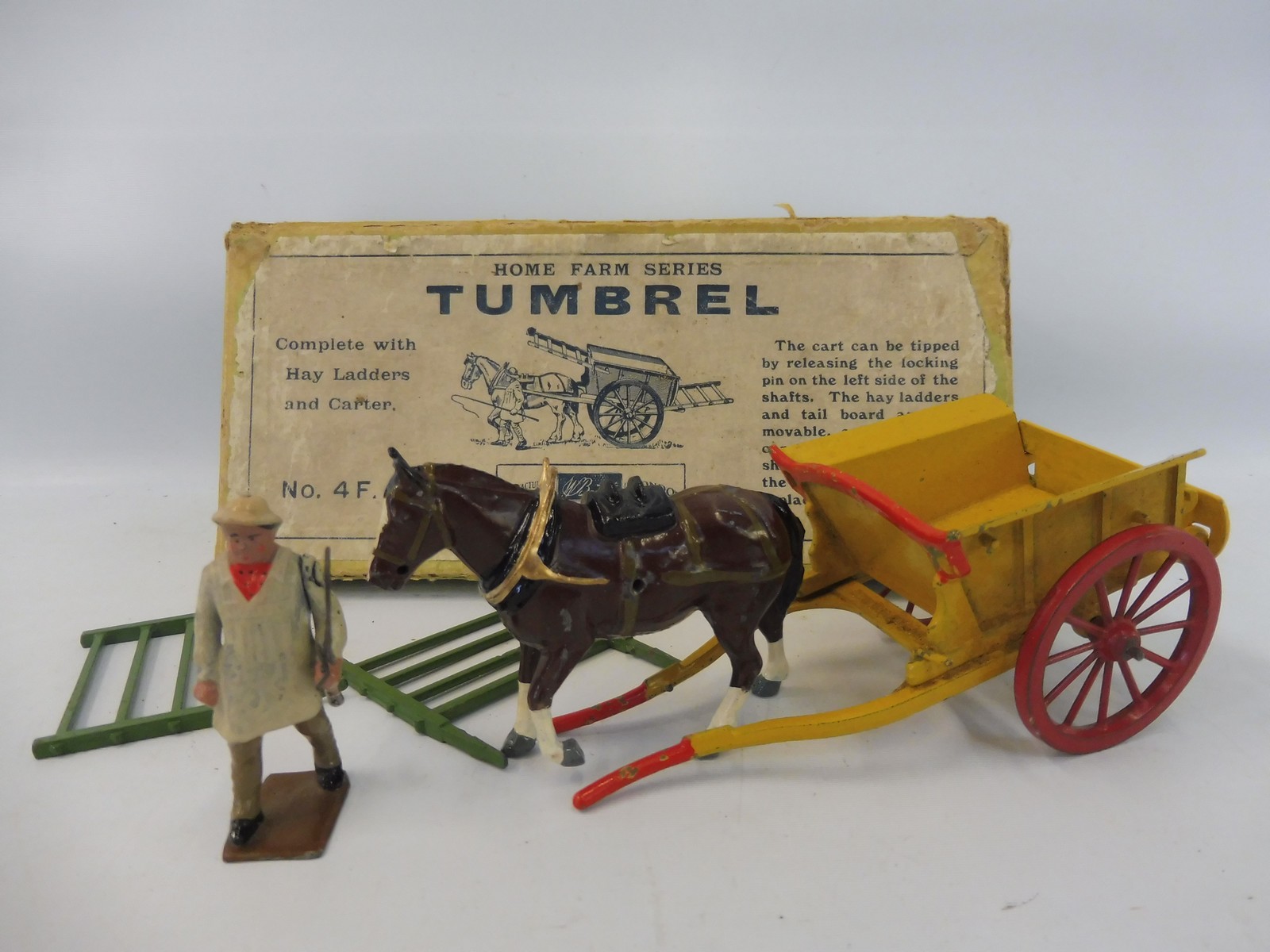 A Britains Home Farm Series no. 4F, in original box - lead cart, figure and horse. - Image 2 of 2