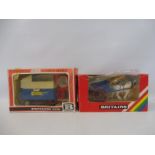 Two boxed Britains: no. 9499 and 9566 Tumbrel Cart and Tipping Trailer, generally good condition