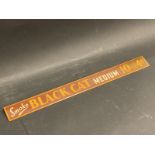 A rarely seen 'Black Cat' cigarettes shop advertising shelf strip, 18 x 1 3/4".