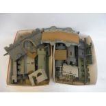 Two boxes full of Airfix Medieval castles, overpainted.