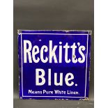 A good Reckitt's Blue square enamel sign of excellent condition and rare small size, 12 x 12".