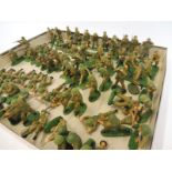 A tray of mainly Airfix plastic soldiers, painted to a good standard.
