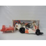 An Evel Kenevel Formula 1 Dragster box set, unchecked condition.