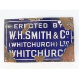 A W.H.Smith & Co. of Whitchurch rectangular enamel sign, 16 x 10".