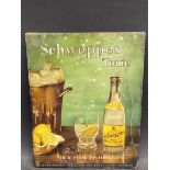 A small Schweppes Tonic pictorial celluloid over tin showcard, 8 x 10".