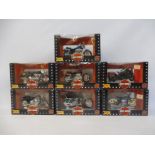 Six Maisto Harley Davidson boxed motorcycle models.