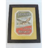 A framed and glazed Falkner's Dublin Whiskey advertisement, 13 x 16 1/2".