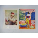 A Moss Bros 1956 Christmas catalogue plus an advert showing Santa Claus reading, 8 1/4 x 10".