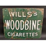 A Wills's Woodbine Cigarettes rectangular enamel sign, 31 x 24".
