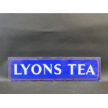 A Lyons Tea rectangular enamel sign of bright gloss, 27 x 7".