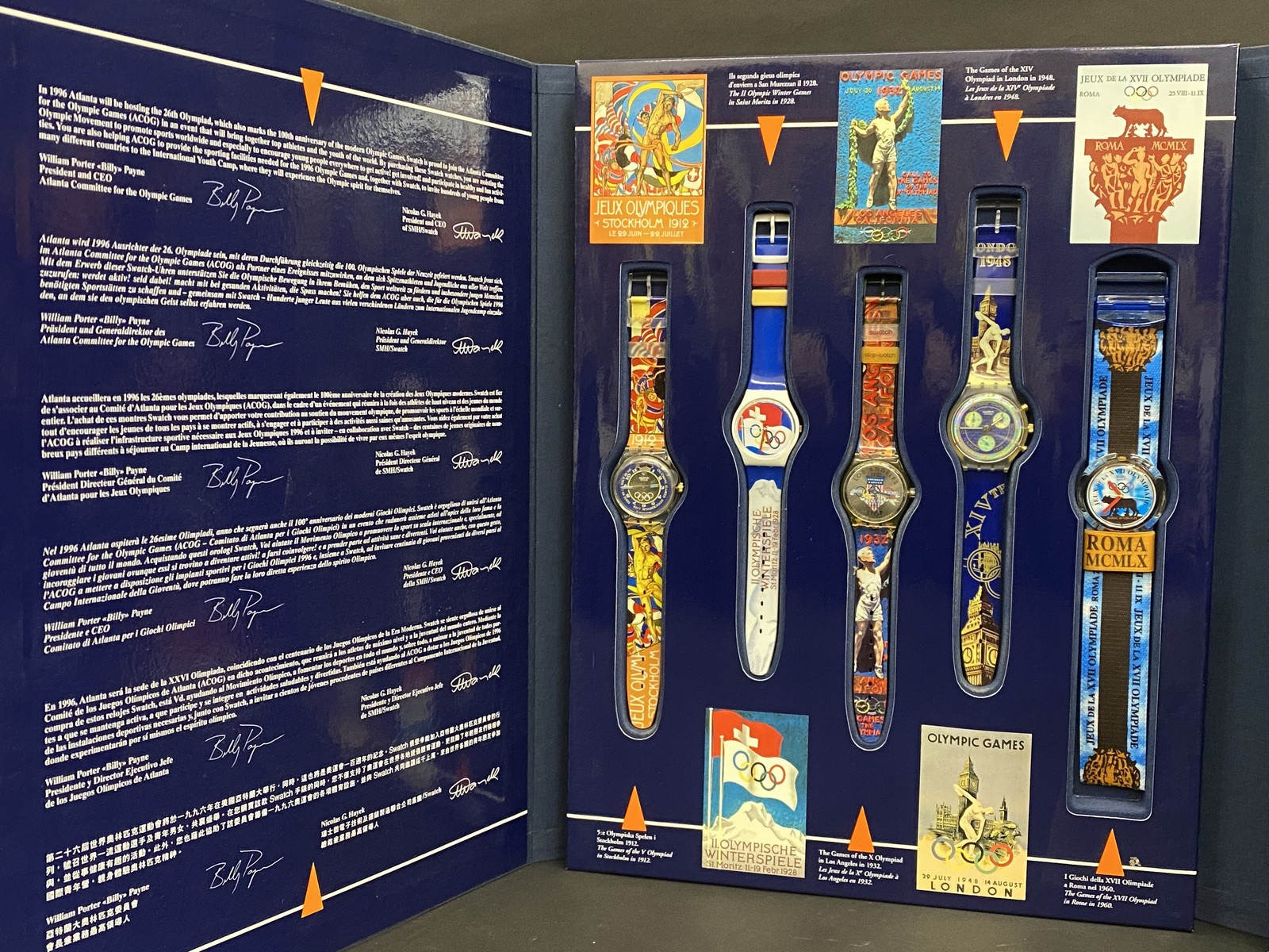 Swatch Historical Olympic Games Collection - a presentation case, centennial Atlanta 1996 set in - Image 4 of 7