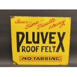 A Pluvex Roof Felt enamel sign by Willing's, 21 x 18".