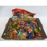 A tray of original loose He-Man figures, all original, a large quantity.
