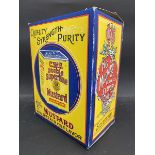 A large C.W.S. Superfine Mustard dummy box, 8 1/4" w x 10 1/4" h x 5" d.