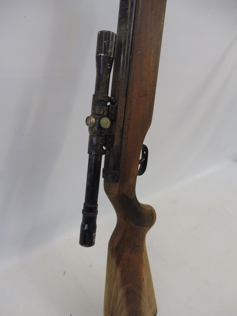 An unusual rifle with sight from a fairground shooting gallery, nice woodwork to the stock. - Image 5 of 5
