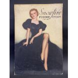 A Snowfire Powder Cream pictorial showcard depicting a glamorous lady, signed Wilton Williams, 16