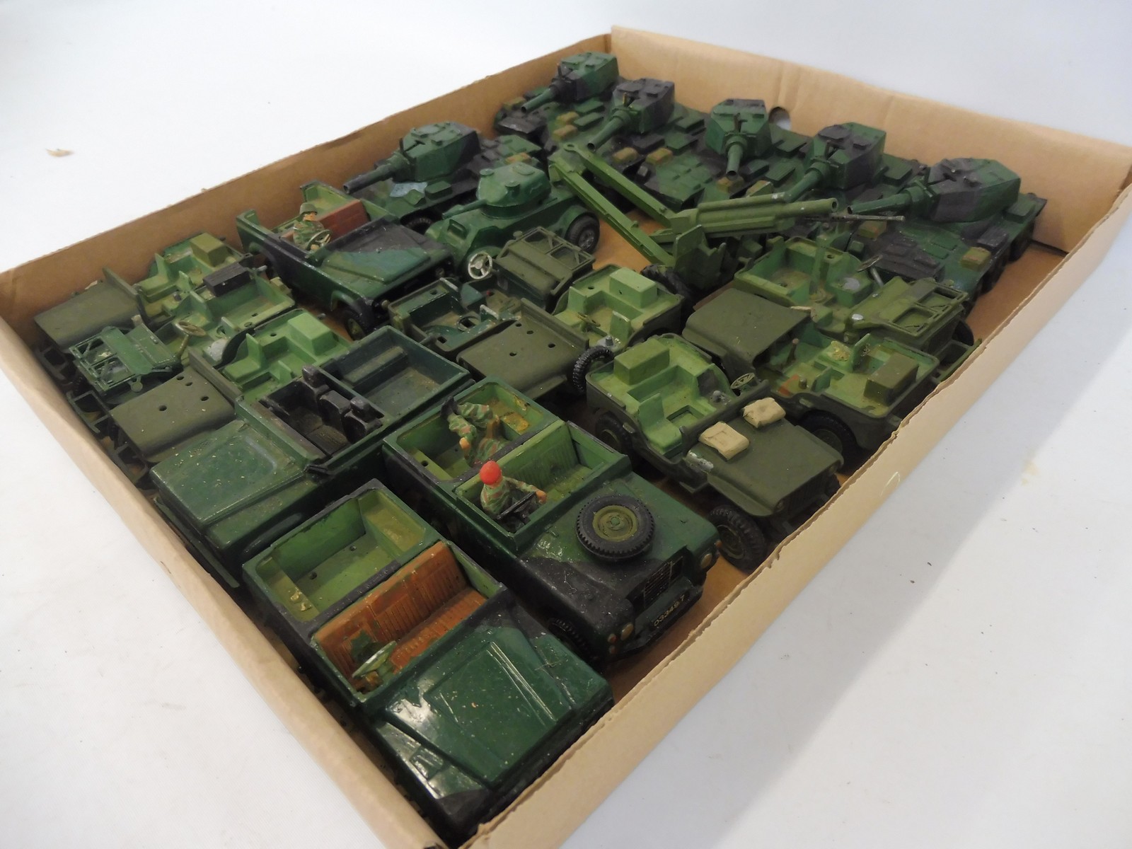 A box of assorted military diecast to include tanks, Willy's Jeeps etc. - Image 2 of 2