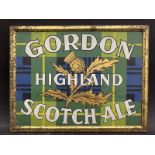 A Gordon Highland Scotch Ale tin showcard in good condition, 13 x 10".