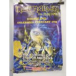 A large scale Iron Maiden rolled Life after Death music store poster featuring Eddie, good