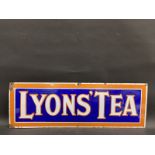 A Lyons' Tea rectangular enamel sign of good small size, with excellent gloss, 35 1/2 x 12".