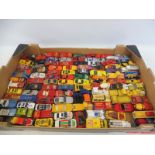 A tray of Hot Wheels, Whizz Wheels and other makes, all playworn.