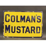 A Colman's Mustard enamel sign of good small size, 24 x 16".