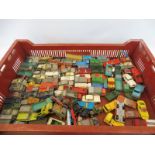 A large tray of mainly Lesney and Matchbox models, all playworn, many first series.