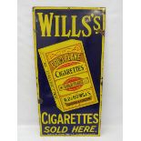 A Wills's Gold Flake cigarettes pictorial packet rectangular enamel sign, of bright colour, 16 x