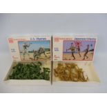 Two boxed 1/32 scale Glen Coe Japanese Infantry, USA Infantry (unchecked).
