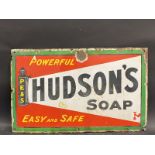 A Hudson's Soap 'Powerful, Easy and Safe' rectangular enamel sign, 26 x 16".