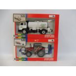 Two boxed Britains rainbow pack models comprising a tractor and a milk tanker.