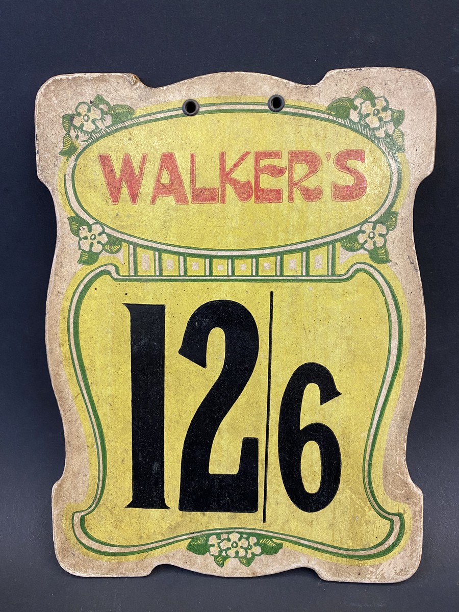 A small Walker's shaped price card for 12/6, 6 x 8".