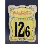 A small Walker's shaped price card for 12/6, 6 x 8".