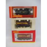 Two boxed Hornby OO gauge locomotives, one a Shunter engine.