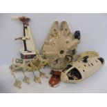 Star Wars - original vehicles to include the Millenium Falcon, Rebel Transporter etc. (all