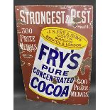 A Fry's Pure Concentrated Cocoa 'Strongest & Best' 300 Prize Medals rectangular enamel sign, 24 x