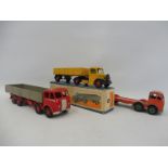 A boxed Dinky Supertoys no. 521 Bedford articulated lorry and two playworn Fodens etc.