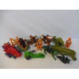 A collection of original He-Man vehicles and some figures including Battlecat etc.