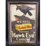 A Kodak Film 'Hawk-Eye' Camera pictorial showcard, in an oak frame, 13 1/2 x 20".