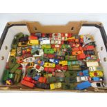 A tray of playworn Matchbox, Whizz Wheels including military vehicles etc.