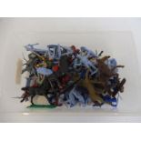 A small tray of mainly Airfix Waterloo plastic figures.