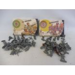 Two Airfix 1/32 scale boxed sets: the US Paratroopers and the Russian Infantry, correct number of