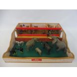 A zoo playset with period animal figures including Britains animals etc.