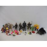 A box of various action figures.