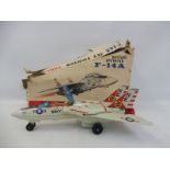 Made in Japan tinplate F14A Tomcat Jet Fighter, box condition poor, model excellent.