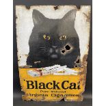 A Black Cat Virginia Cigarettes pictorial enamel sign, 24 x 36".