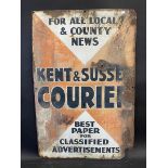 A Kent & Sussex Courier newspaper enamel sign, 20 x 30"