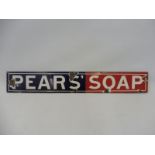 A Pears' Soap enamel strip sign, in original condition, 18 1/2 x 2 3/4".